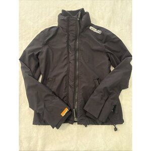 Superdry Original Windcheater Japan Jacket Coat Unisex Black Full Zip Lined Sz M